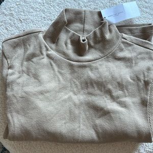 American eagle brown long sleeve cropped mock neck
